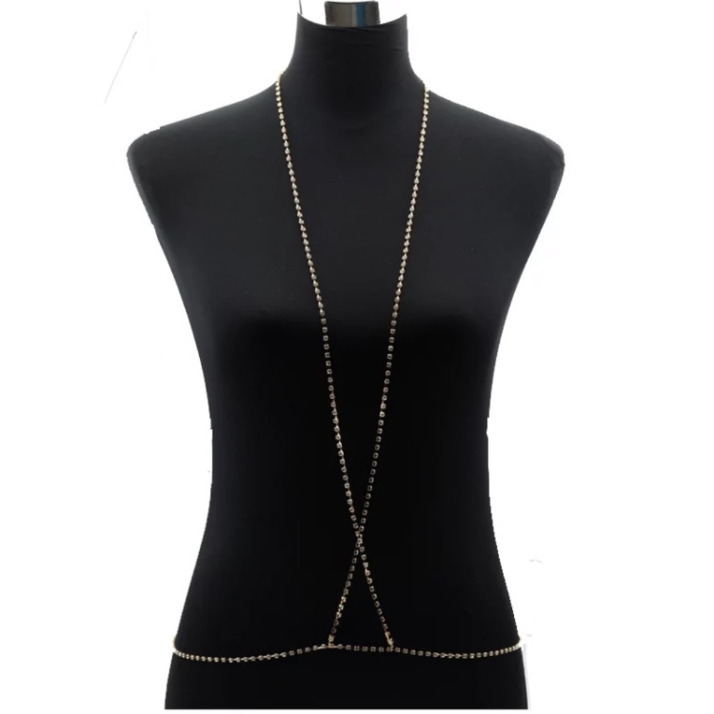 🆕 Jeweled Criss Cross Body Jewerly - Picture 2 of 2